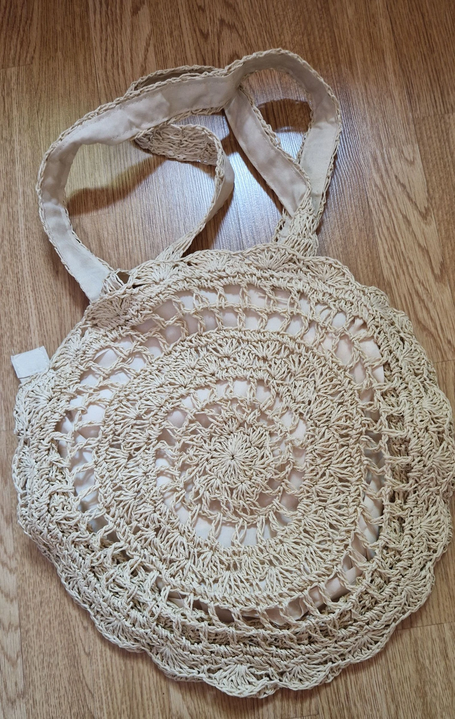 Bolso bandolera crochet rafia crudo – photo 8